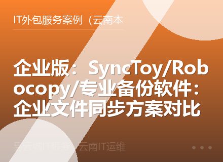 企业版：SyncToy/Robocopy/专业备份软件：企业文件同步方案对比