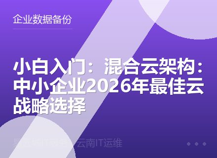 小白入门：混合云架构：中小企业2026年最佳云战略选择