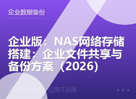 企业版：NAS网络存储搭建：企业文件共享与备份方案（2026）