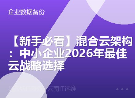 【新手必看】混合云架构：中小企业2026年最佳云战略选择