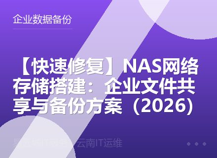 【快速修复】NAS网络存储搭建：企业文件共享与备份方案（2026）