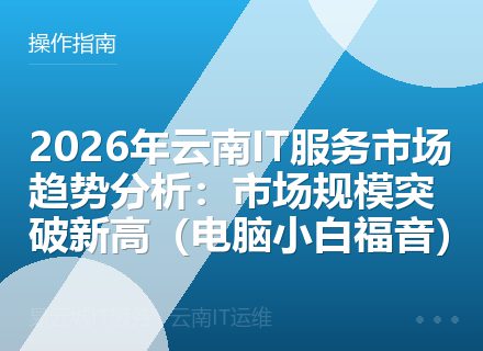 2026年云南IT服务市场趋势分析：市场规模突破新高（电脑小白福音）