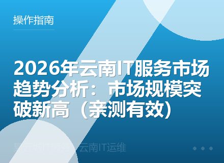 2026年云南IT服务市场趋势分析：市场规模突破新高（亲测有效）