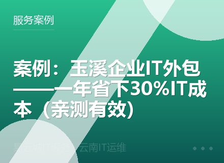 案例：玉溪企业IT外包——一年省下30%IT成本（亲测有效）