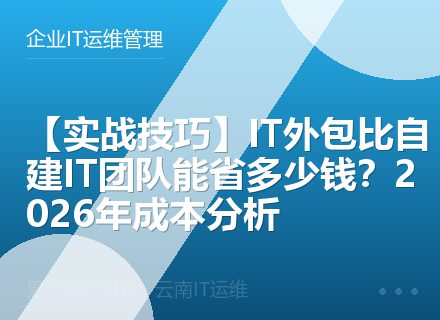 【实战技巧】IT外包比自建IT团队能省多少钱？2026年成本分析