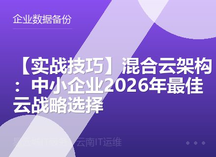 【实战技巧】混合云架构：中小企业2026年最佳云战略选择