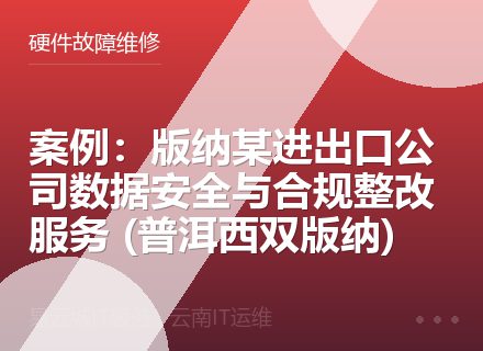案例：版纳某进出口公司数据安全与合规整改服务 (普洱西双版纳)