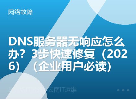 DNS服务器无响应怎么办？3步快速修复（2026）（企业用户必读）