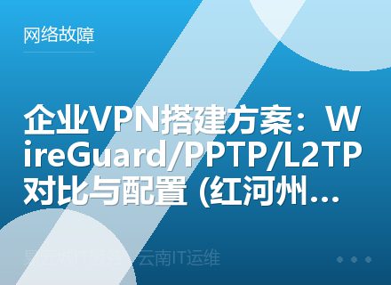 企业VPN搭建方案：WireGuard/PPTP/L2TP对比与配置 (红河州推荐)