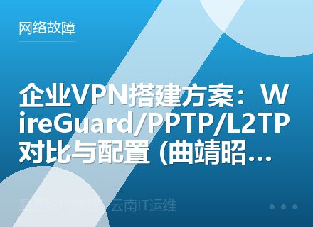 企业VPN搭建方案：WireGuard/PPTP/L2TP对比与配置 (曲靖昭通版)