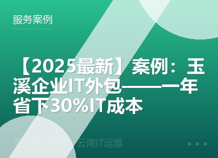 【2025最新】案例：玉溪企业IT外包——一年省下30%IT成本