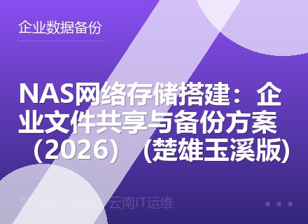 NAS网络存储搭建：企业文件共享与备份方案（2026） (楚雄玉溪版)