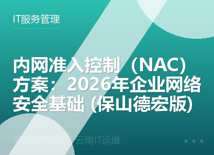 内网准入控制（NAC）方案：2026年企业网络安全基础 (保山德宏版)