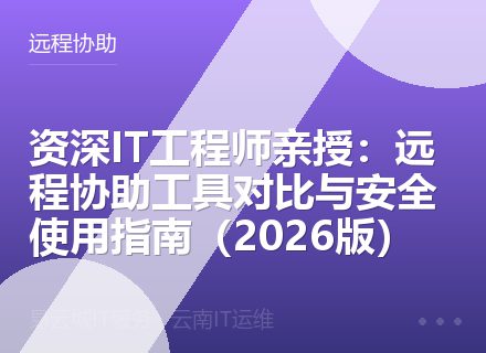 资深IT工程师亲授：远程协助工具对比与安全使用指南（2026版）