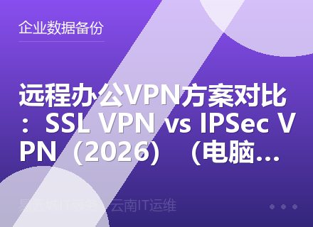 远程办公VPN方案对比：SSL VPN vs IPSec VPN（2026）（电脑小白福音）