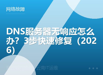 DNS服务器无响应怎么办？3步快速修复（2026）