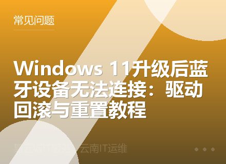 Windows 11升级后蓝牙设备无法连接：驱动回滚与重置教程