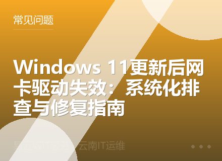Windows 11更新后网卡驱动失效：系统化排查与修复指南