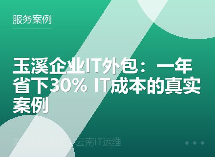 玉溪企业IT外包：一年省下30% IT成本的真实案例