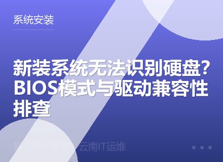 新装系统无法识别硬盘？BIOS模式与驱动兼容性排查