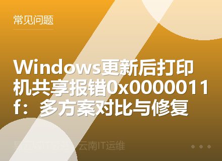 Windows更新后打印机共享报错0x0000011f：多方案对比与修复