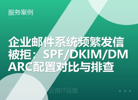 企业邮件系统频繁发信被拒：SPF/DKIM/DMARC配置对比与排查