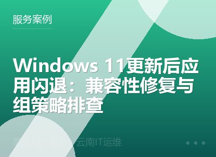 Windows 11更新后应用闪退：兼容性修复与组策略排查