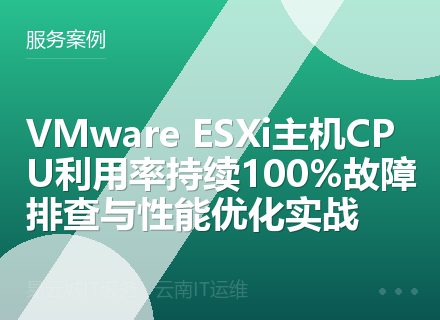 VMware ESXi主机CPU利用率持续100%故障排查与性能优化实战