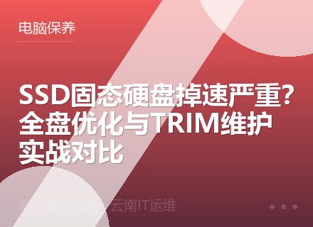 SSD固态硬盘掉速严重？全盘优化与TRIM维护实战对比