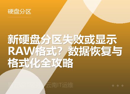 新硬盘分区失败或显示RAW格式？数据恢复与格式化全攻略