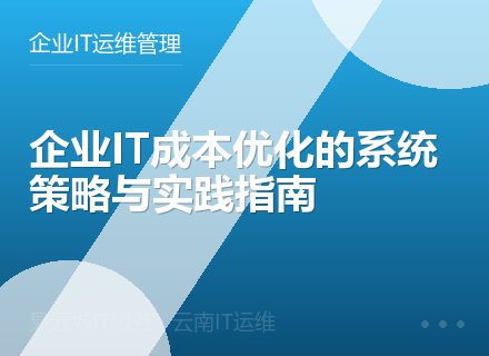 企业IT成本优化的系统策略与实践指南