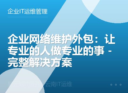 企业网络维护外包：让专业的人做专业的事 - 完整解决方案