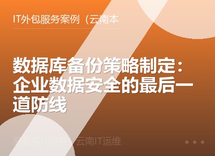 数据库备份策略制定：企业数据安全的最后一道防线