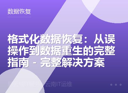 格式化数据恢复：从误操作到数据重生的完整指南 - 完整解决方案